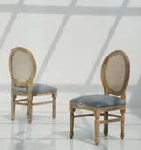 Flute Wooden Dining Chair in Mango Wood & Cane – Natural Finish (1 Piece)