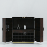 Anston Mango Wood Large Bar Cabinet – Walnut Finish