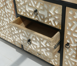 Franko Solid Mango Wood and Iron 3 Drawers & 2 Doors Sideboard