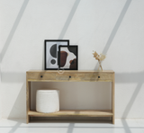 Gorge Solid Mango Wood Console Table with 3 Drawers - Natural finish