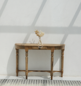 Bloxsom Solid Mango Wood Console Table with Drawer