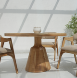 Awalt Acacia Wood Round Dining Table – Natural Finish