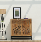 Tierra Wooden 2 Door Carved Cabinet