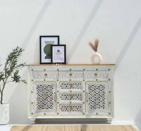 Crotzer Wooden Carved Sideboard Arina Living