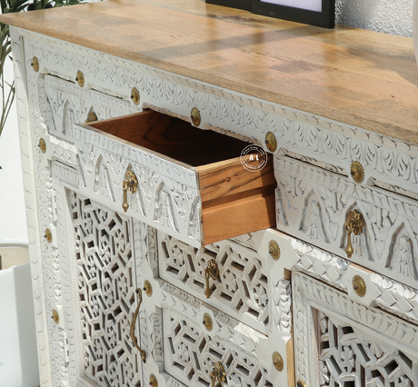 Crotzer Wooden Carved Sideboard Arina Living
