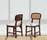 Vandor Sheesham Wood Dining Chair with Cane Back & Cushioned Seat (Honey Finish , One Pcs)