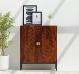 Soul Wooden Cabinet – 2 Door Sheesham Wood Storage Cabinet in Honey Finish