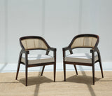 Logist Wooden Dining Chair in Sheesham Wood & Cane (Walnut Finish , One Pcs)