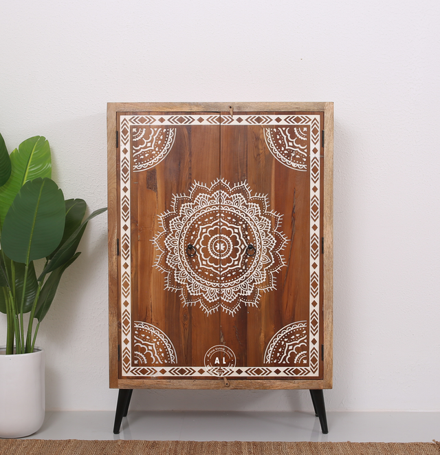 Solid Mango Wood Carved  Sideboard Arina Living