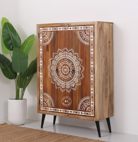 Solid Mango Wood Carved  Sideboard Arina Living
