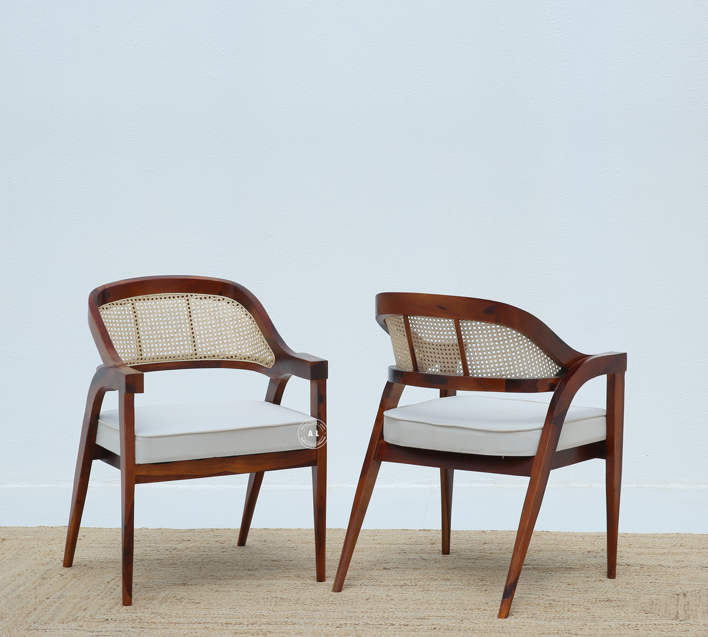 Logist Wooden Dining Chair in Sheesham Wood & Cane (Honey Finish , One Pcs)