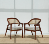 Logist Wooden Dining Chair in Sheesham Wood & Cane (Honey Finish , One Pcs)