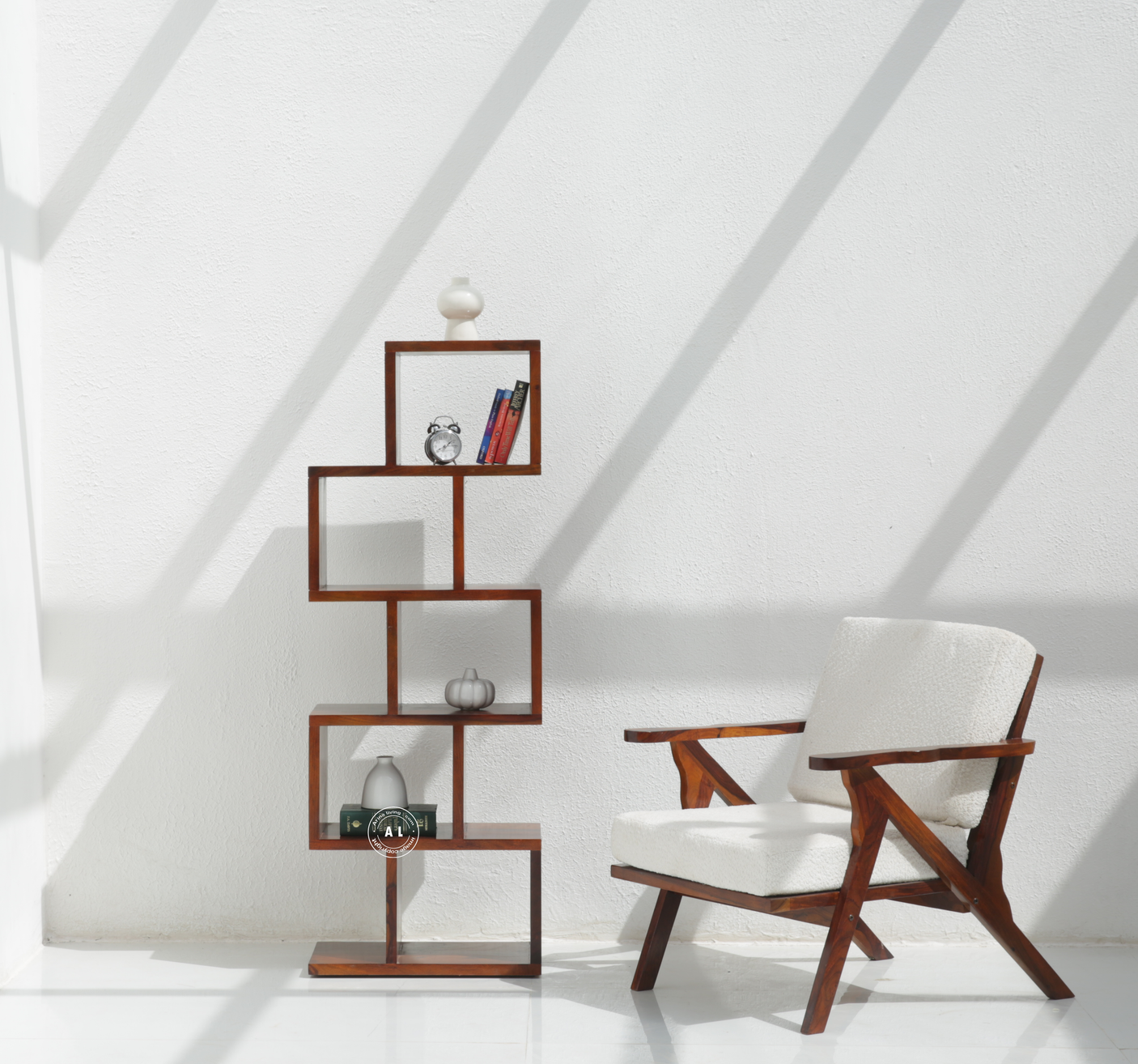 Moxie Sheesham Wood Bookshelf - Honey Finish