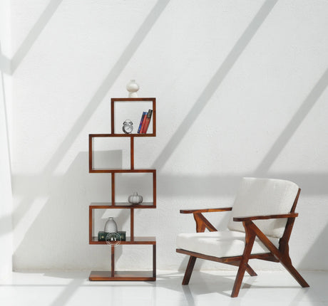 Moxie Sheesham Wood Bookshelf - Honey Finish Arina Living