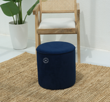 Velvet round Pouf - Indigo Blue