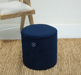 Velvet round Pouf - Indigo Blue