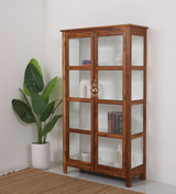 Winter Teak Wood Display Cabinet - Natural finish