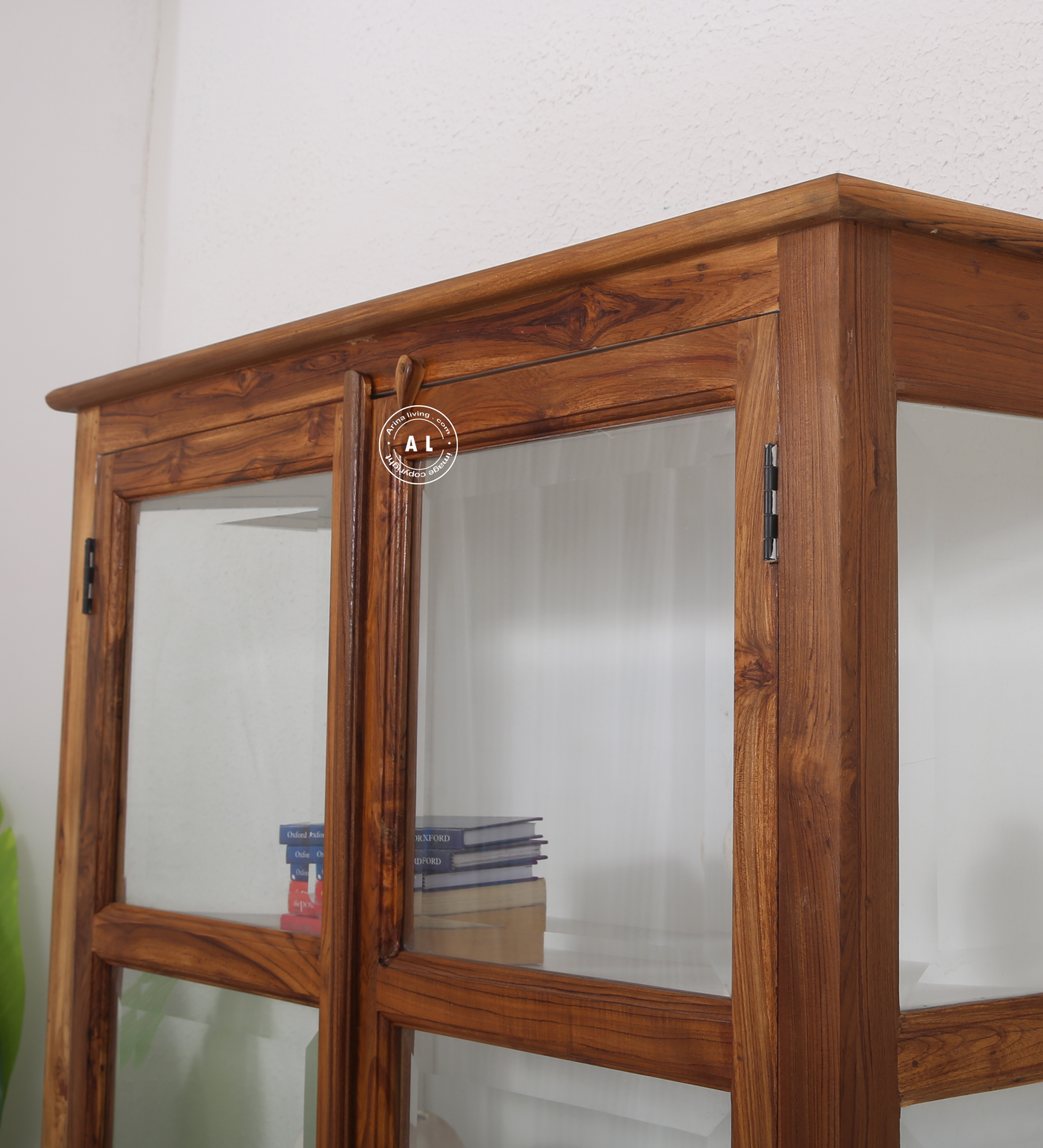 Winter Teak Wood Display Cabinet - Natural finish