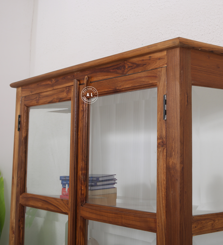 Winter Teak Wood Display Cabinet - Natural finish Arina Living