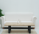 Zest Coffee Table – Solid Mango Wood & Black Metal Base - Natural finish