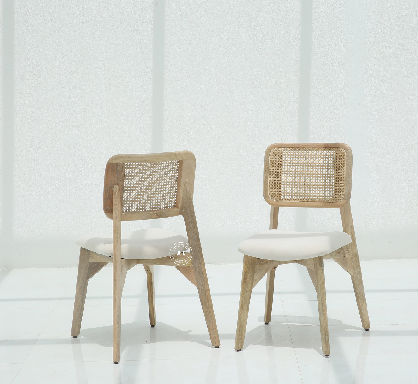 Solid Mango Wood Dining Chair - Natural finish , one pcs