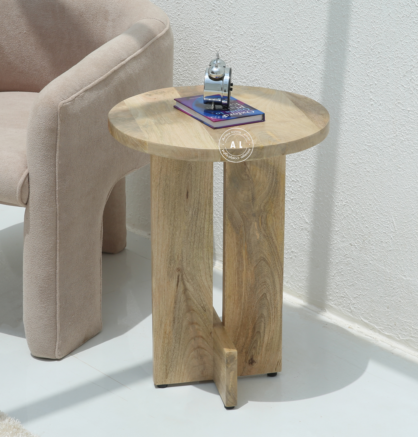Suffy Mango Wood Side Table – Natural Finish