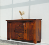 Glint Sheesham Wood Sideboard & Storage Cabinet with Drawers – Honey Finish