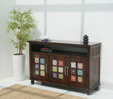 Brio 3 Door Sheesham Wood Sideboard & Cabinet - Walnut Finish