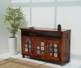 Brio 3 Door Sheesham Wood Sideboard & Cabinet - Honey Finish
