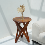 Rovix Sheesham Wood Side Table - Honey Finish