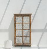 Casio Carving Wardrobe in White & Natural Finish – Solid Mango Wood