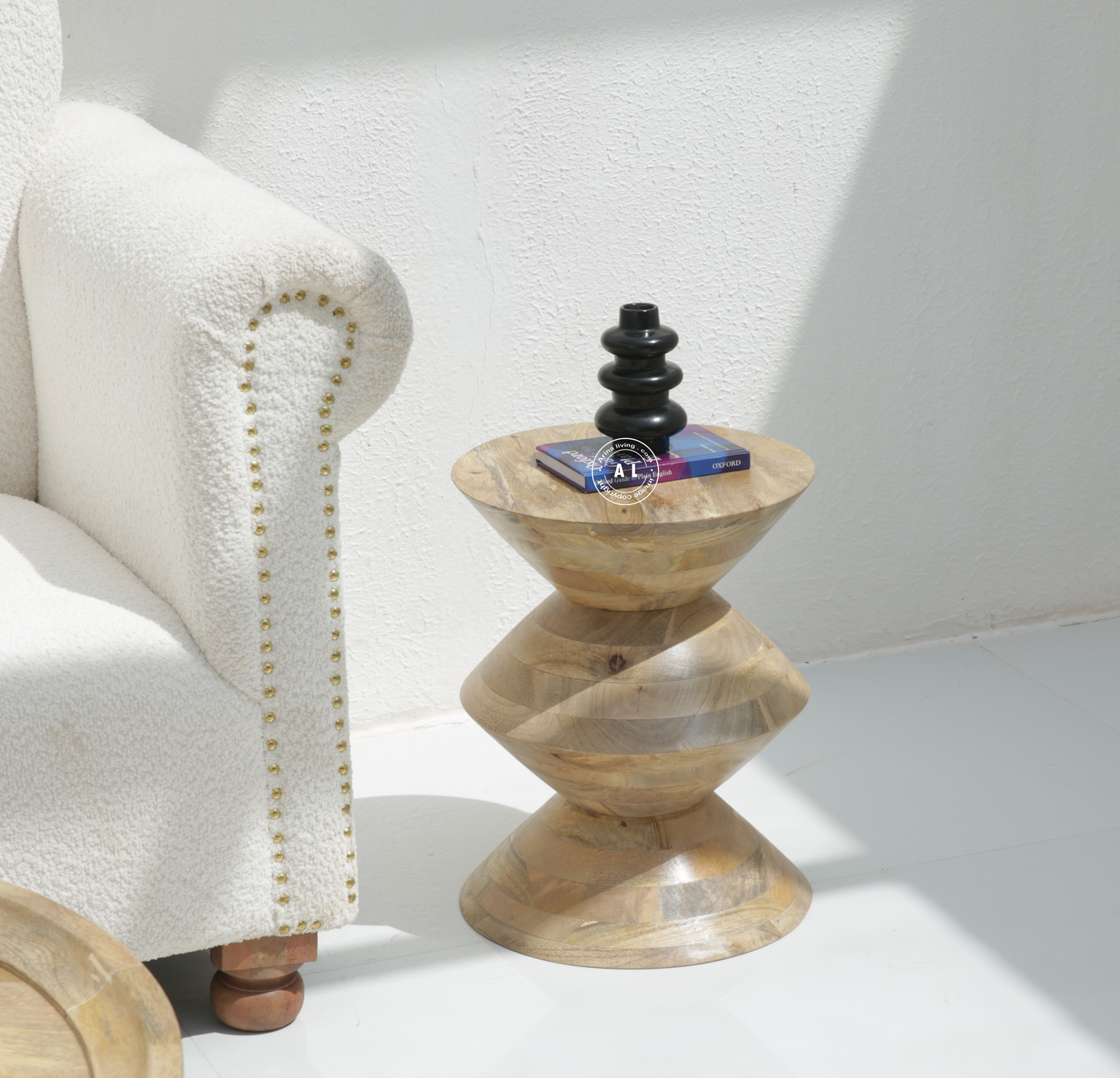Harold Mango Wood Side Table – Solid Wood | Natural Finish