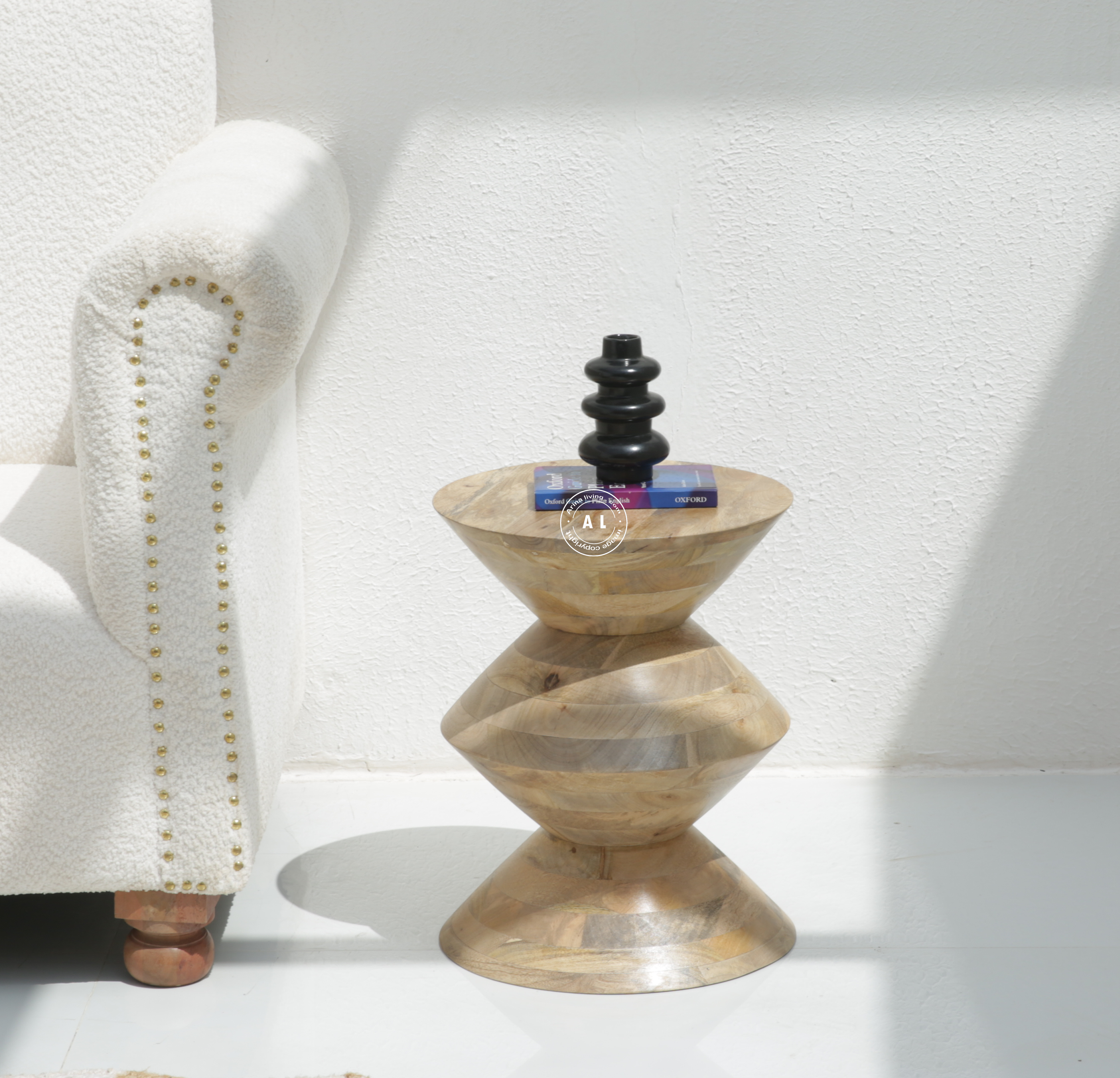 Harold Mango Wood Side Table – Solid Wood | Natural Finish Arina Living