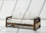 Vortex 3 Seater Sheesham Wood Sofa with Cane Detailing – Walnut Finish Arina Living