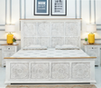 Riott king size carved bed - white finish Arina Living