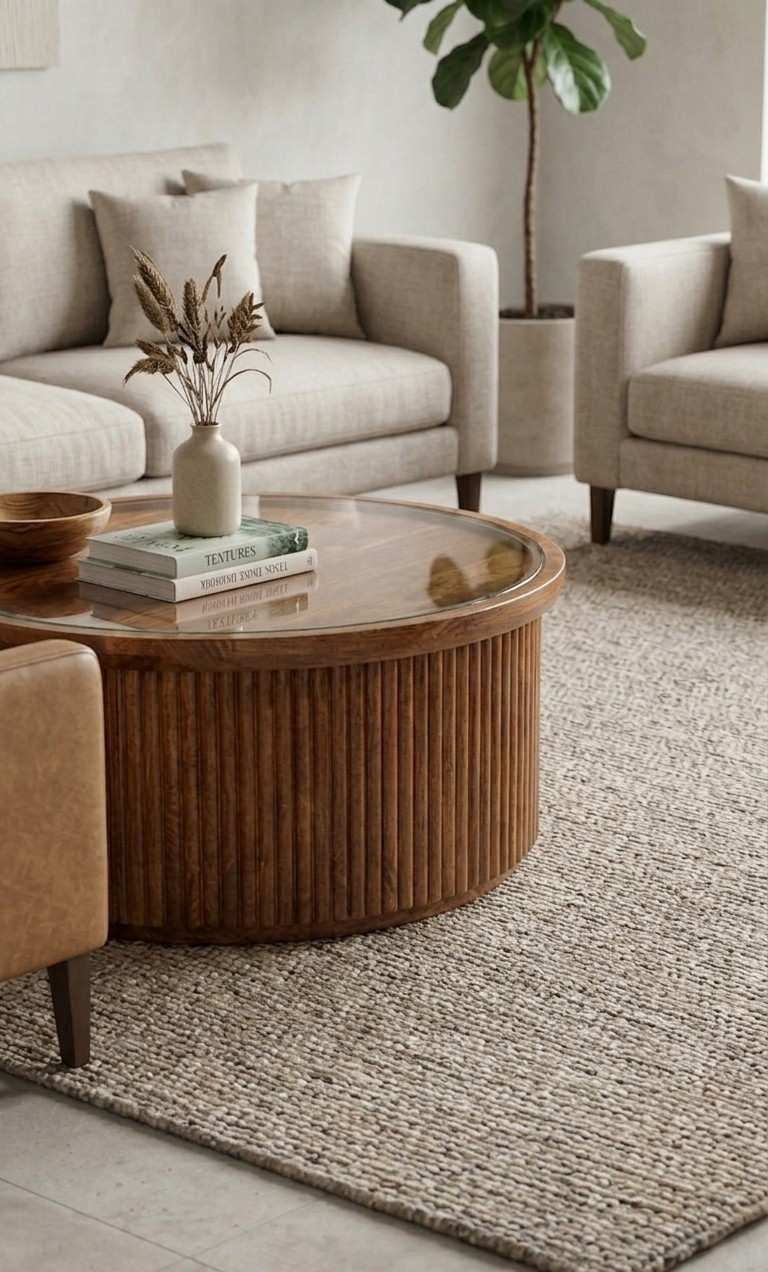 coffee table with glass