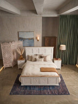 Riott king size carved bed (white finish)