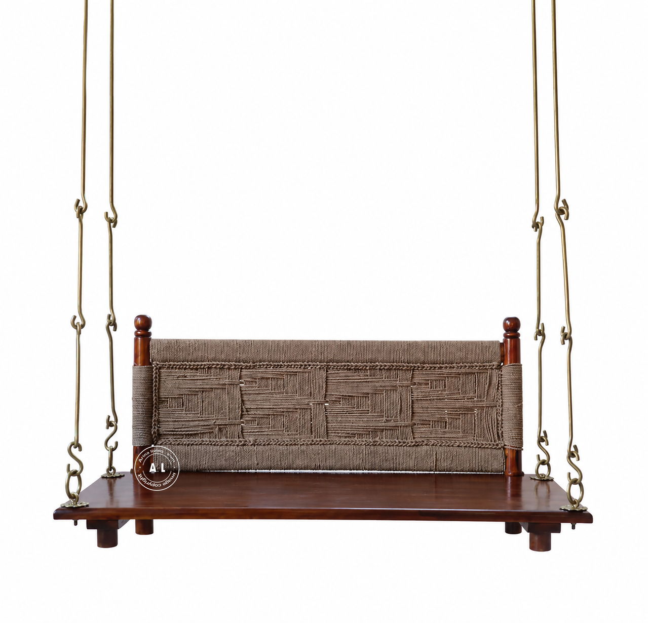 Solid Sheesham Wood Swing/Jhula - honey finish