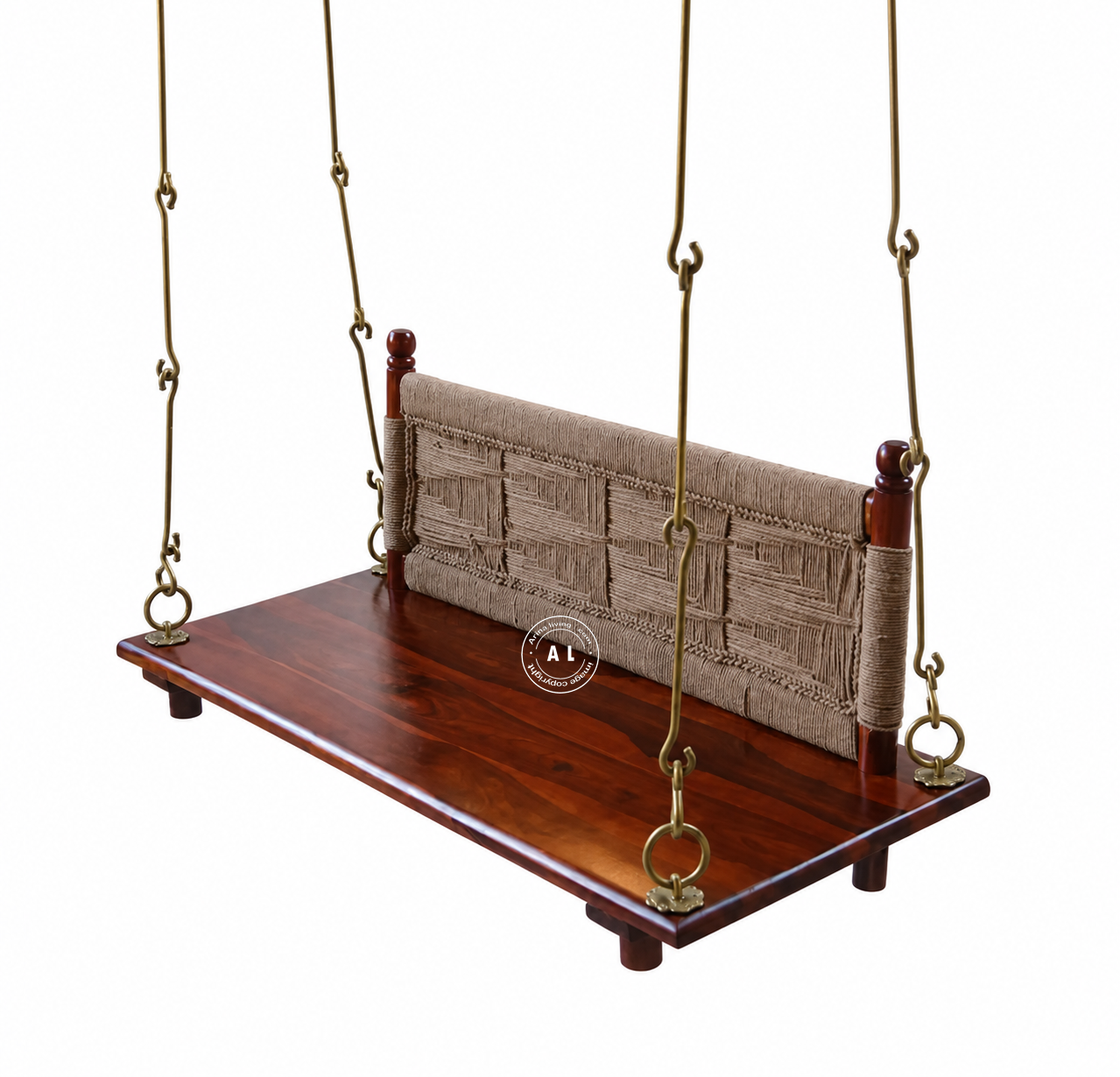 Solid Sheesham Wood Swing/Jhula - honey finish