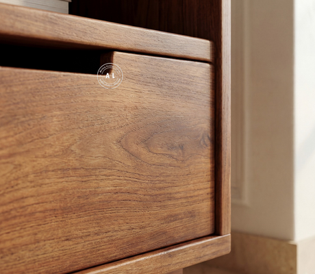 Savarna solid Mango Wood TV Unit with Natural Cane Detailing Arina Living