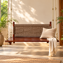 Secton Solid Sheesham Wood Swing/Jhula - honey finish Arina Living