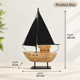 Wooden Sailboat with Iron Stand Arina Living