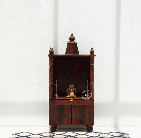 Solid Wood Home Temple with door – honey Finish Arina Living