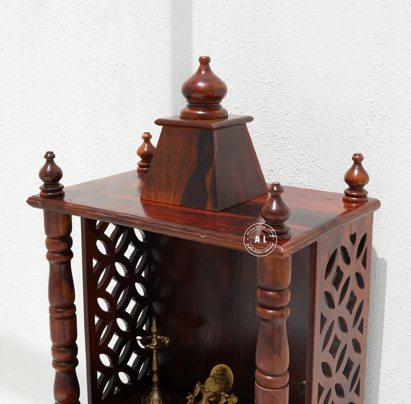 Solid Wood Home Temple with door – honey Finish Arina Living