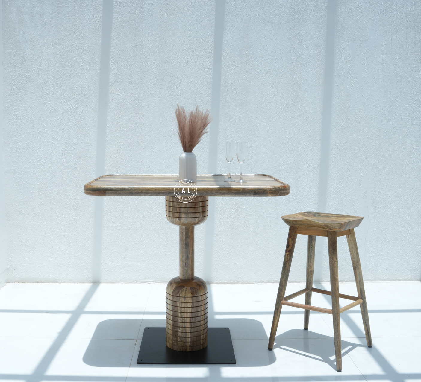 wooden bar table - Natural finish Arina Living