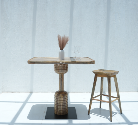 wooden bar table - Natural finish Arina Living