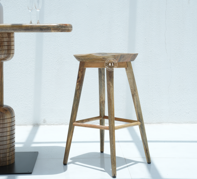 Wooden Bar Stool - Natural finish Arina Living