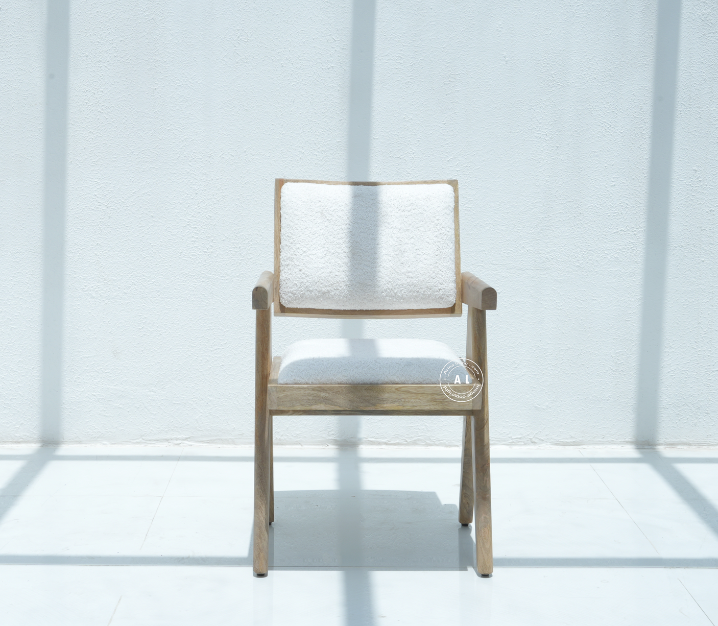solid wood dining chair with Cushioned Seat – Natural Finish , Single Piece Arina Living