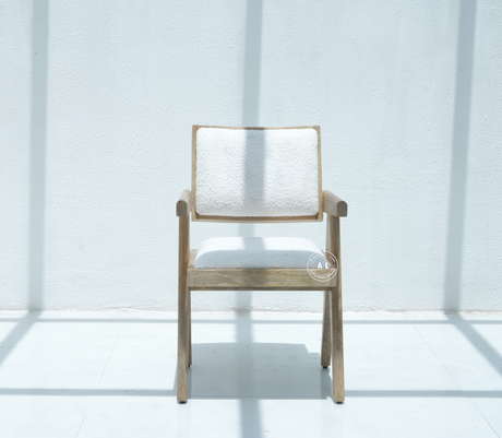 solid wood dining chair with Cushioned Seat – Natural Finish , Single Piece Arina Living