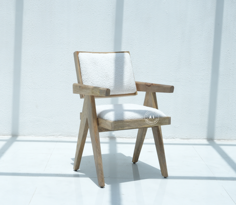 solid wood dining chair with Cushioned Seat – Natural Finish , Single Piece Arina Living